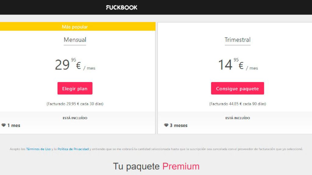 FuckBook Precios